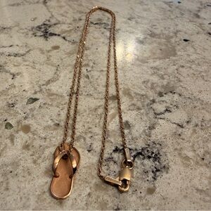 Na Hoku 14K Rose Gold Classic Slipper Pendant 17”